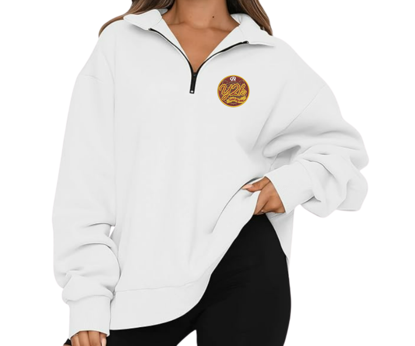 Embroidered Y2K Quarter Zip