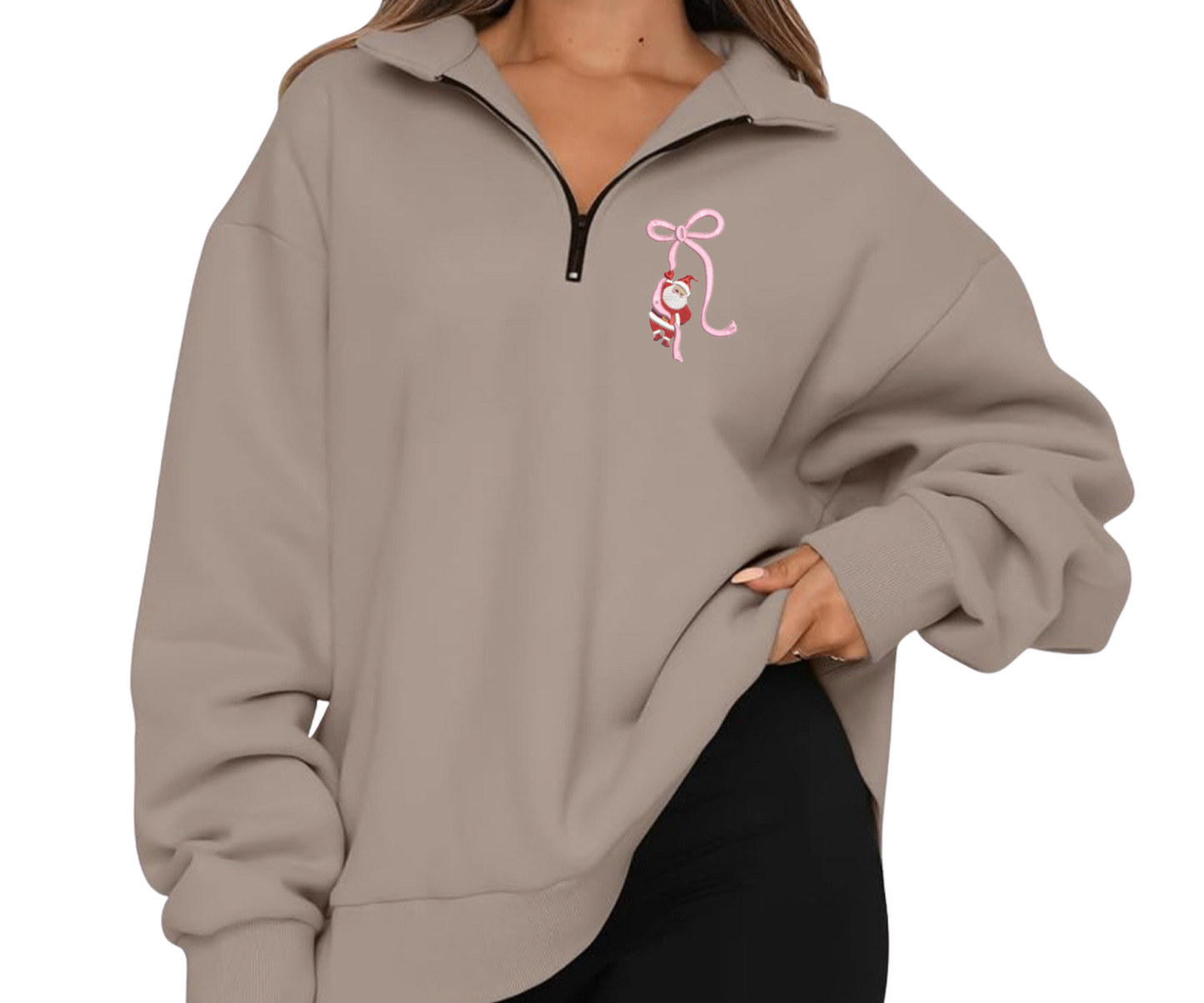 Embroidered Santa Quarter Zip