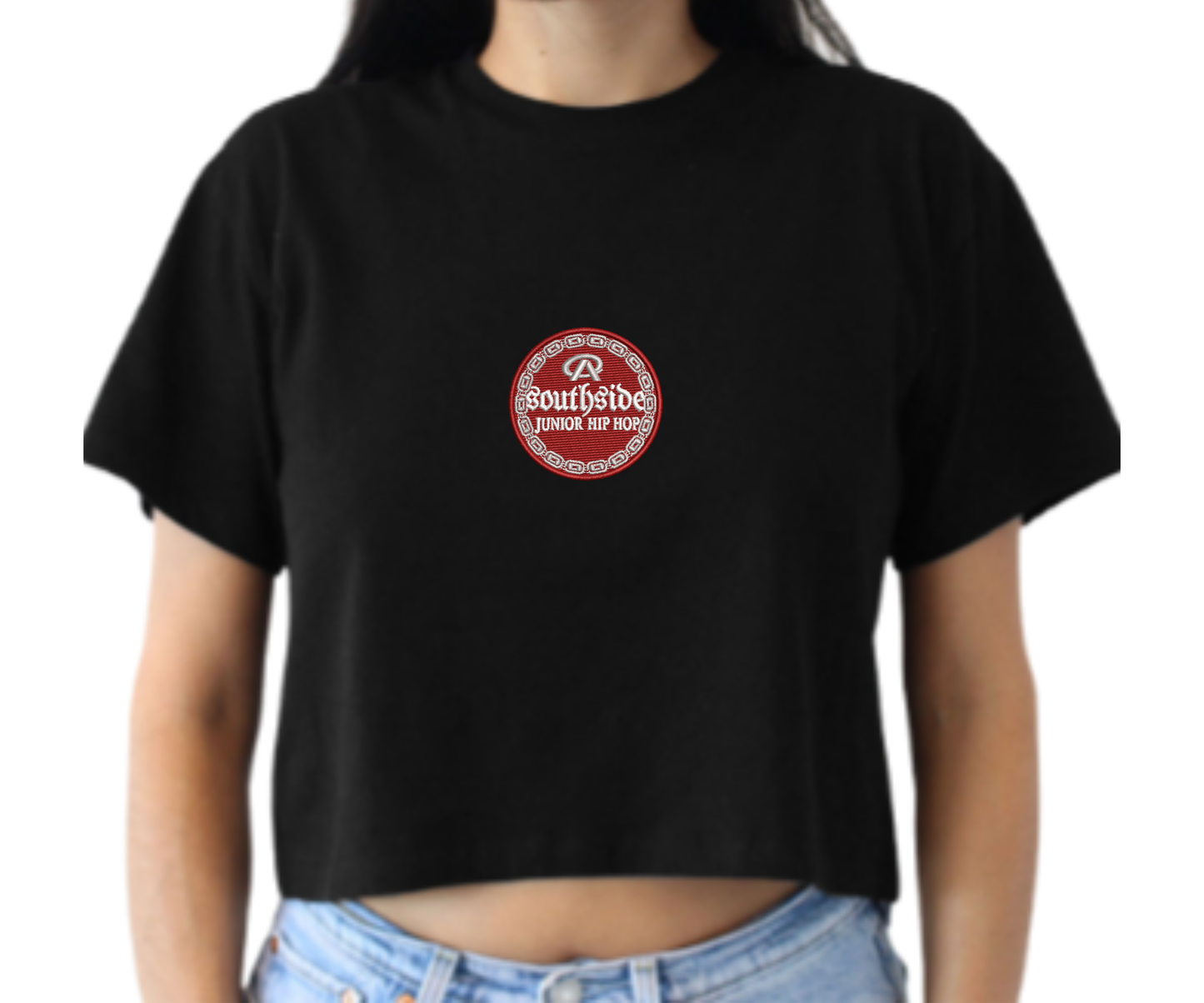 Embroidered South Side Crop Top