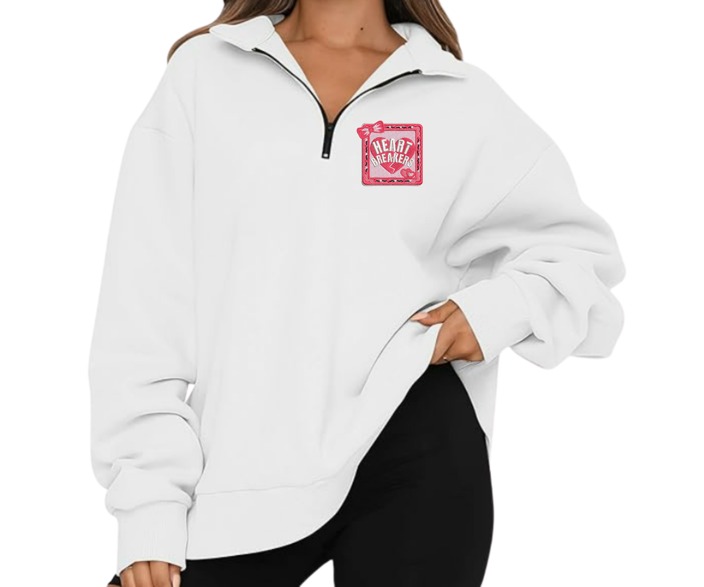 Embroidered Heart Breakers Quarter Zip