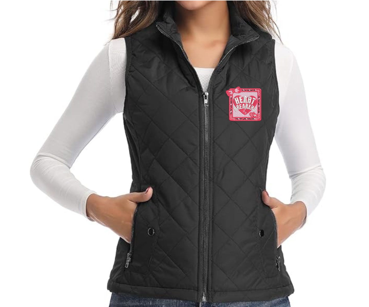 Embroidered Heart Breakers Vest