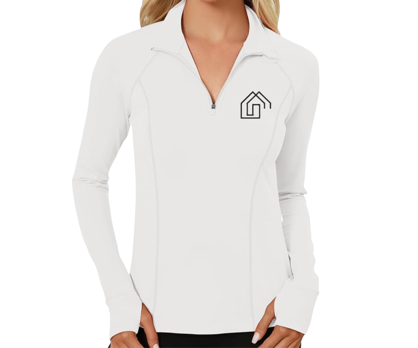 Embroidered Twin Team Compression Quarter Zip