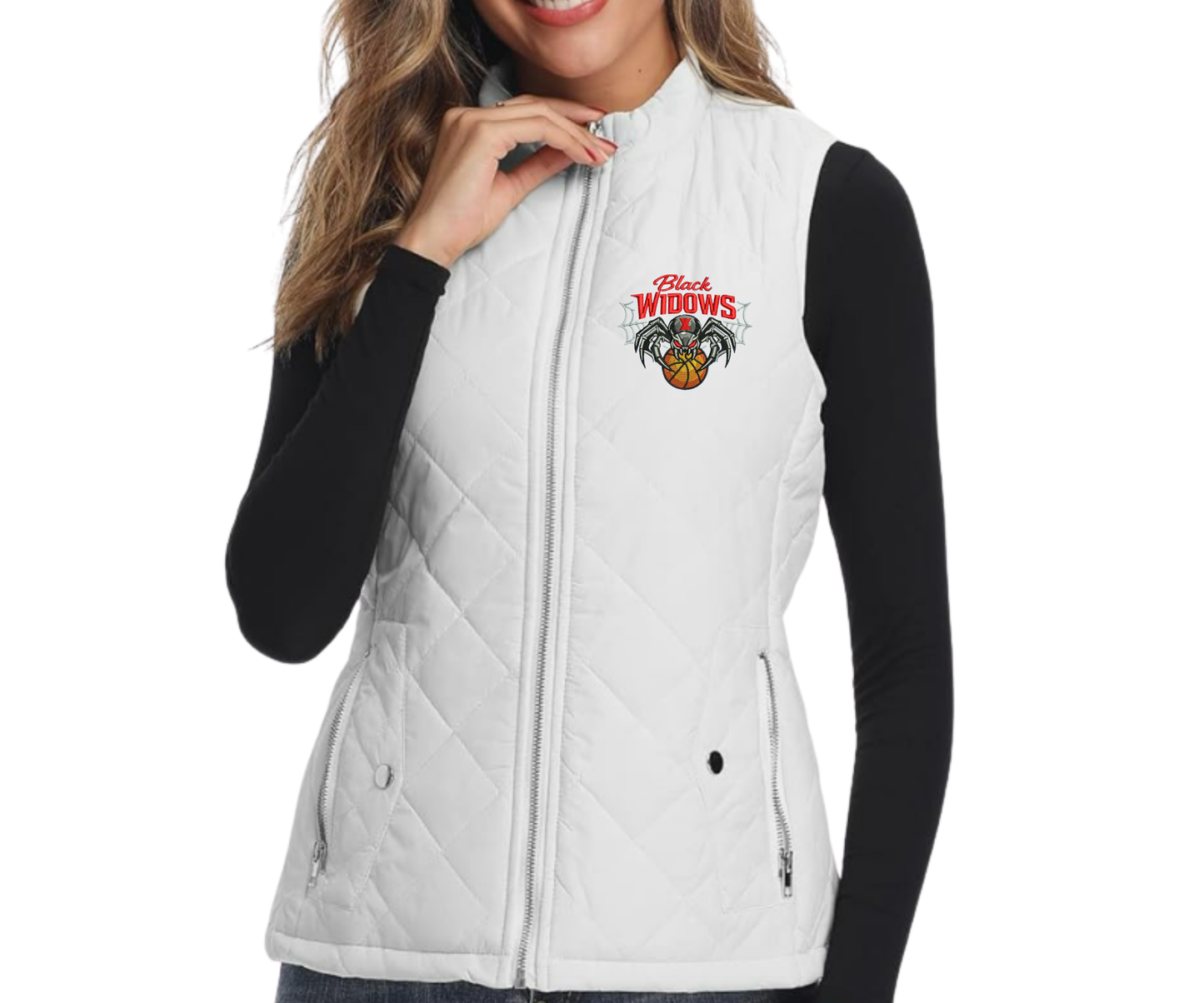 Embroidered Black Widows Vest