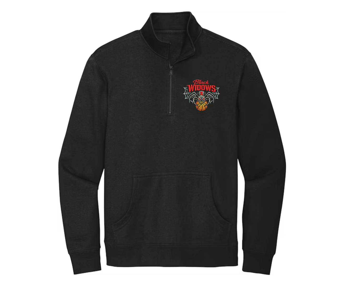 Embroidered Black Widows Quarter Zip