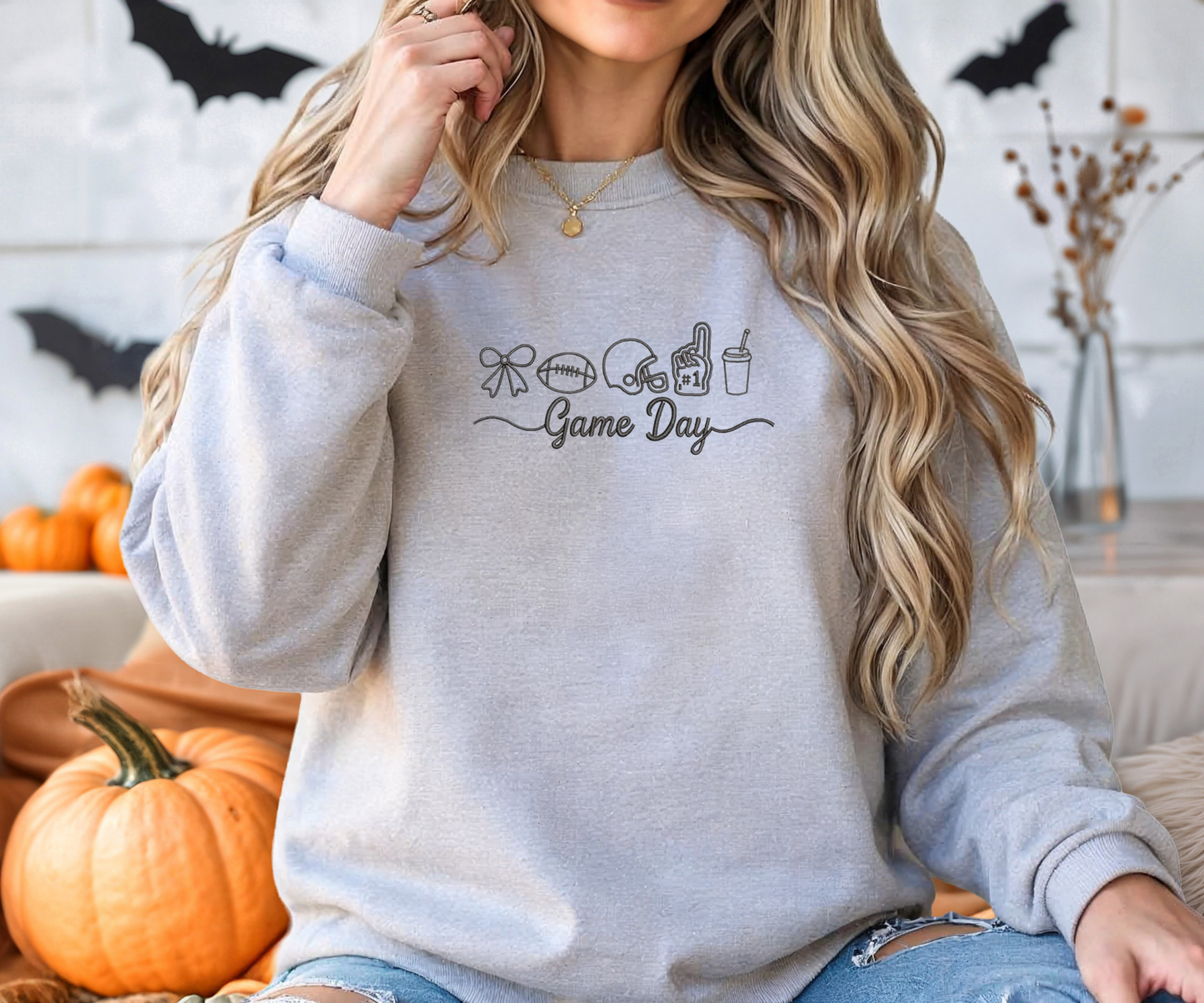 Embroidered Game Day Crewneck