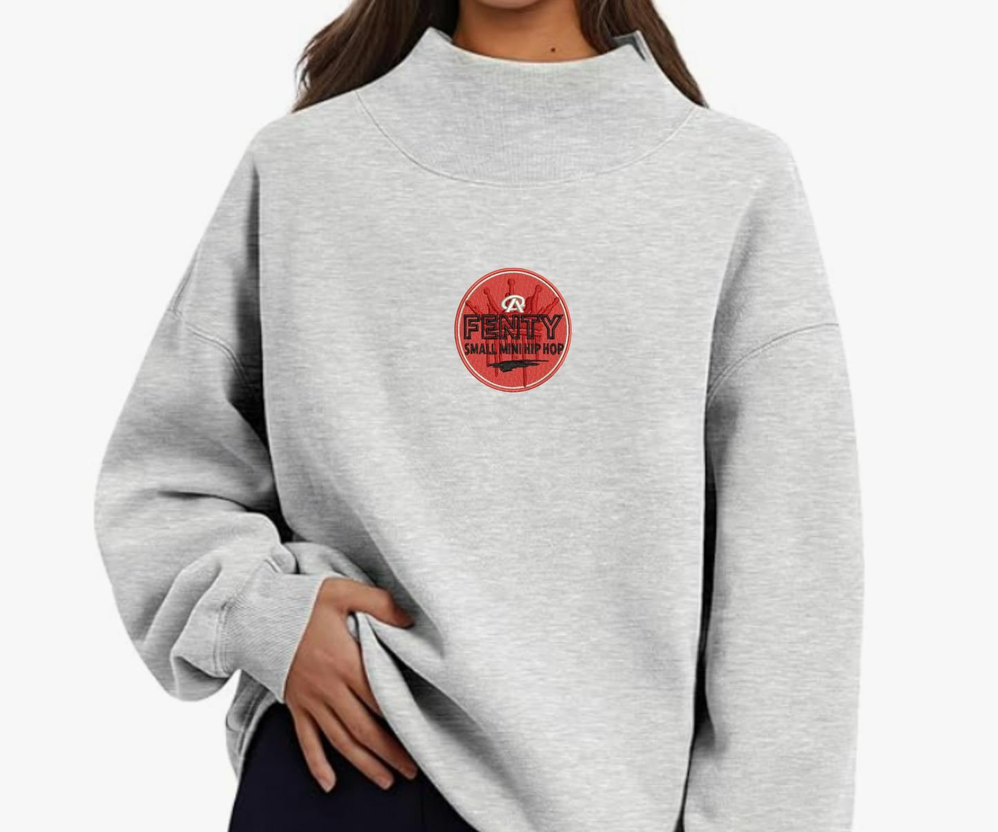 Embroidered Fenty Mock Neck