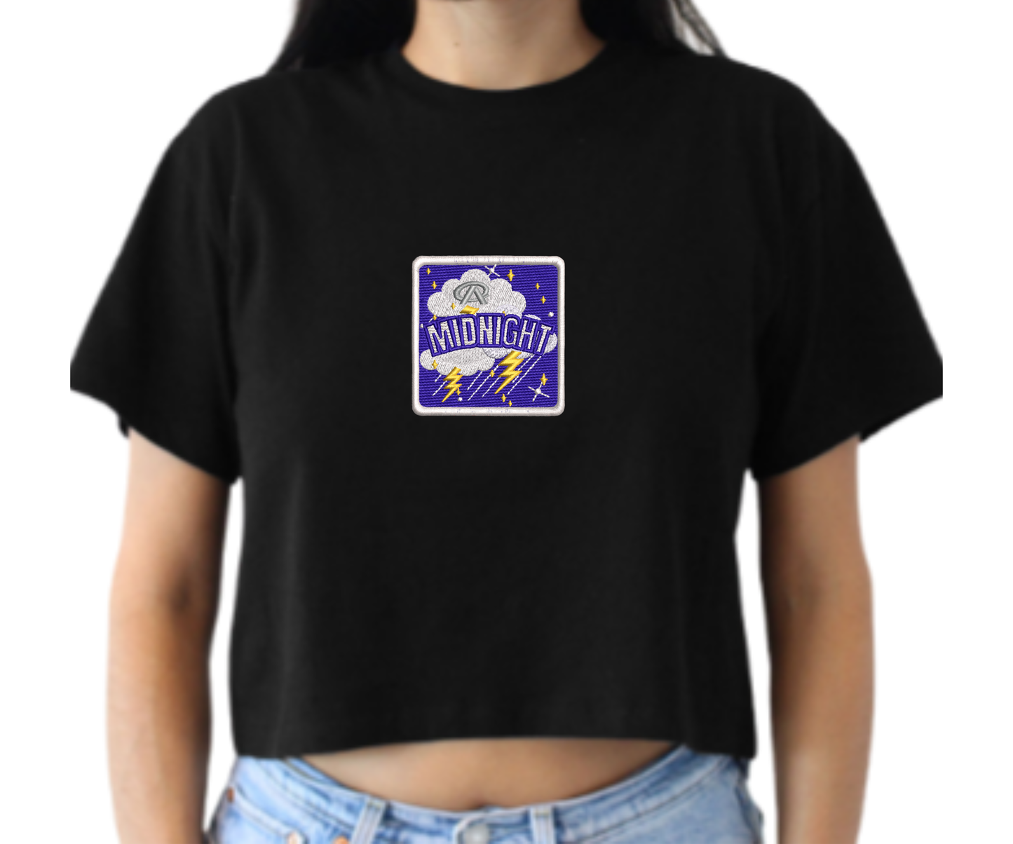 Embroidered Midnight Crop Top