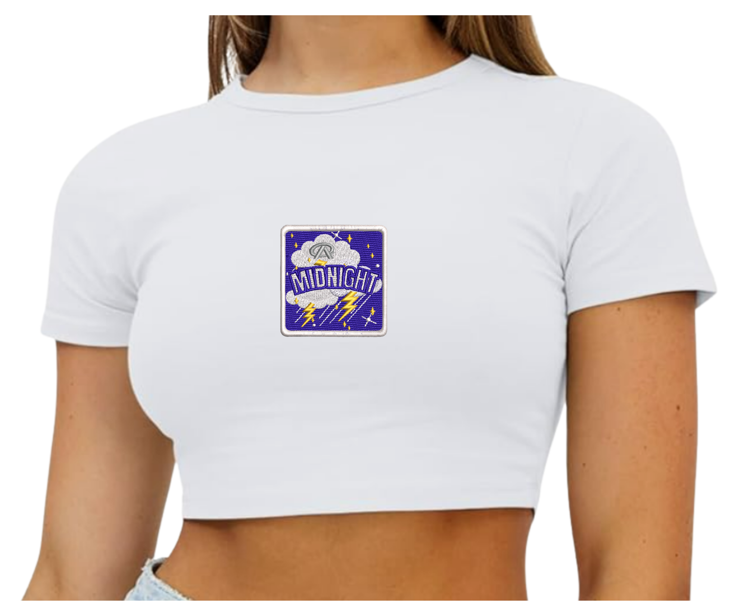 Embroidered Midnight Crop Top