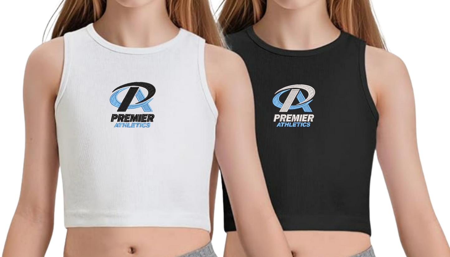 Embroidered Youth Premier Athletics Cropped Tank