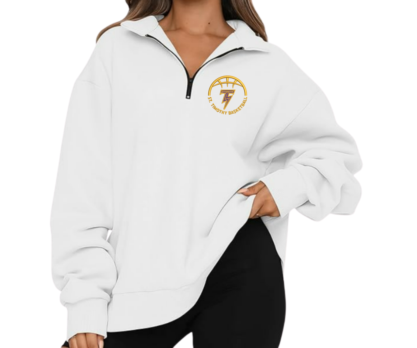 Embroidered St. Timothy Basketball Quarter Zip