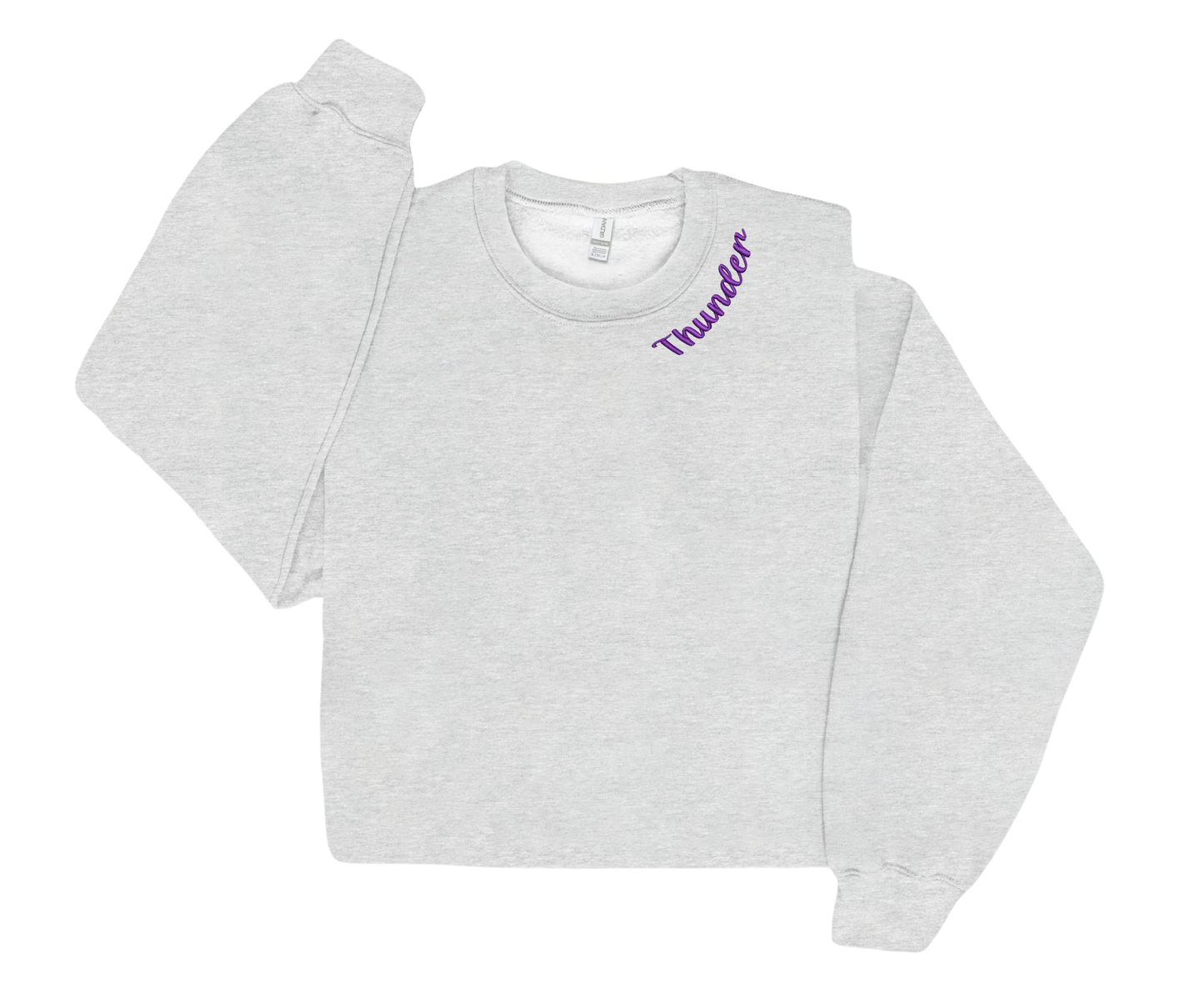 Embroidered Thunder Around Collar Crewneck