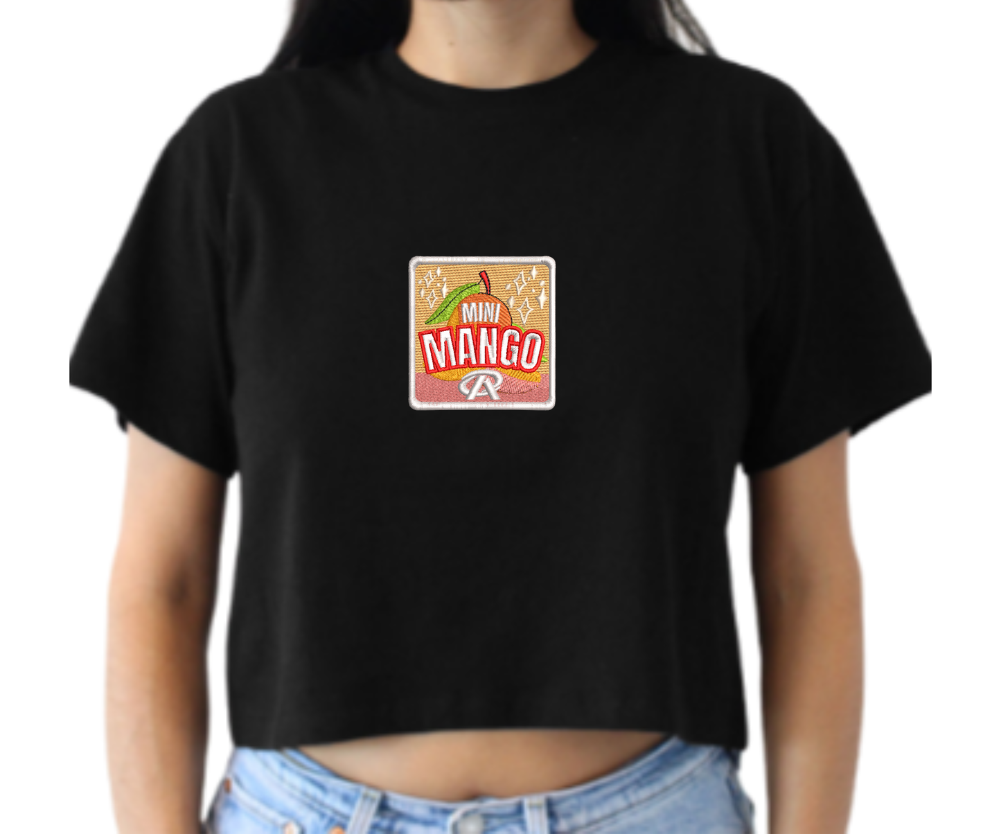 Embroidered Mini Mango Crop Top