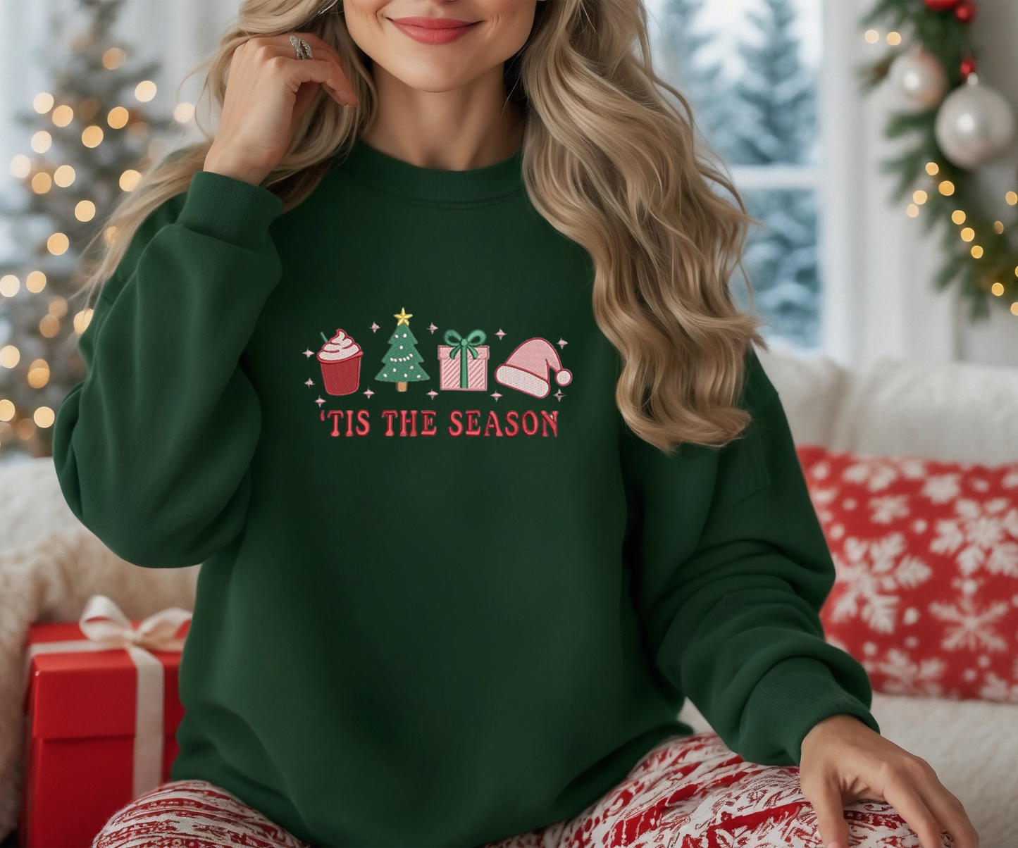 Embroidered Tis The Season Crewneck