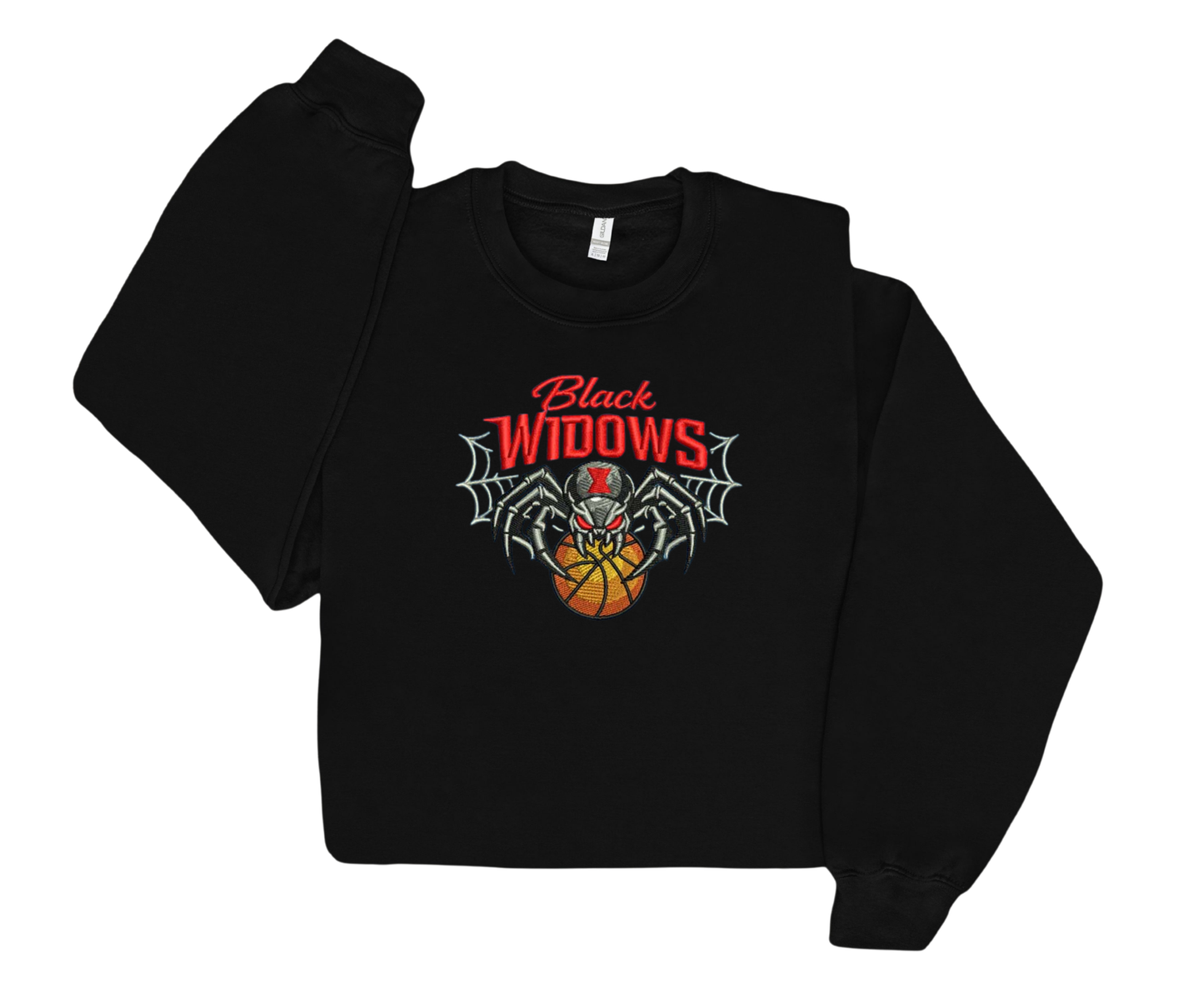 Embroidered Youth Black Widows Crewneck