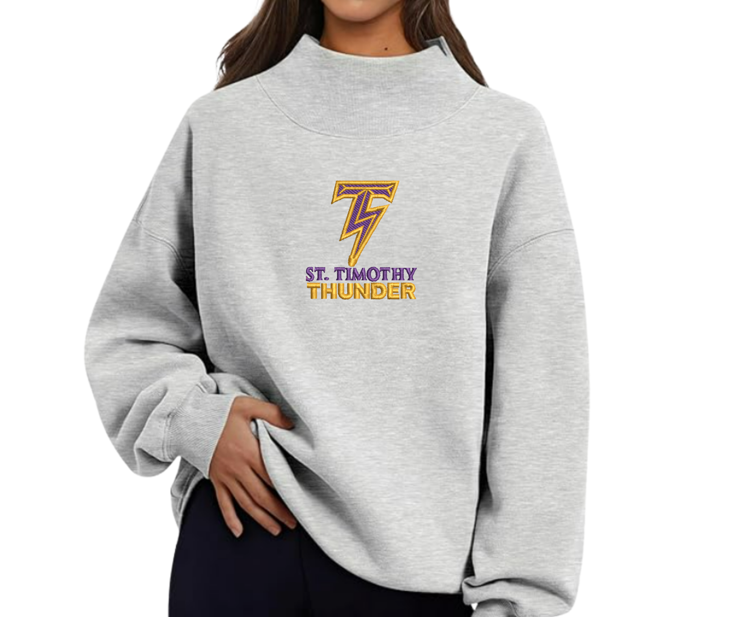 Embroidered St. Timothy Mock Neck