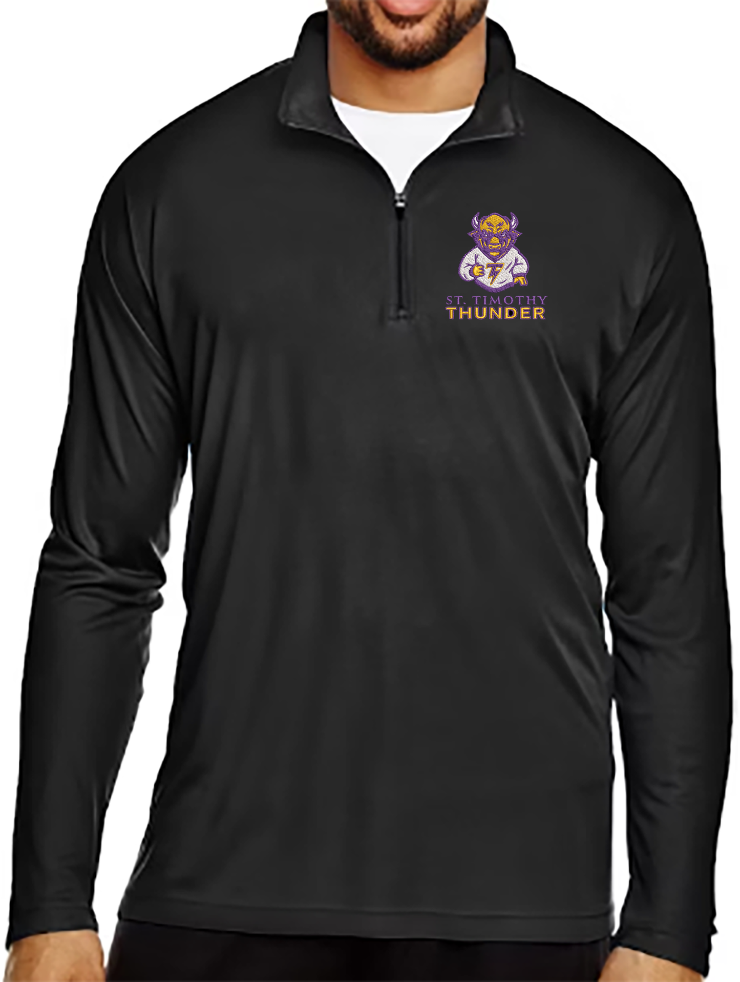 Embroidered Men's Zone Performance Mascot Quarter Zip