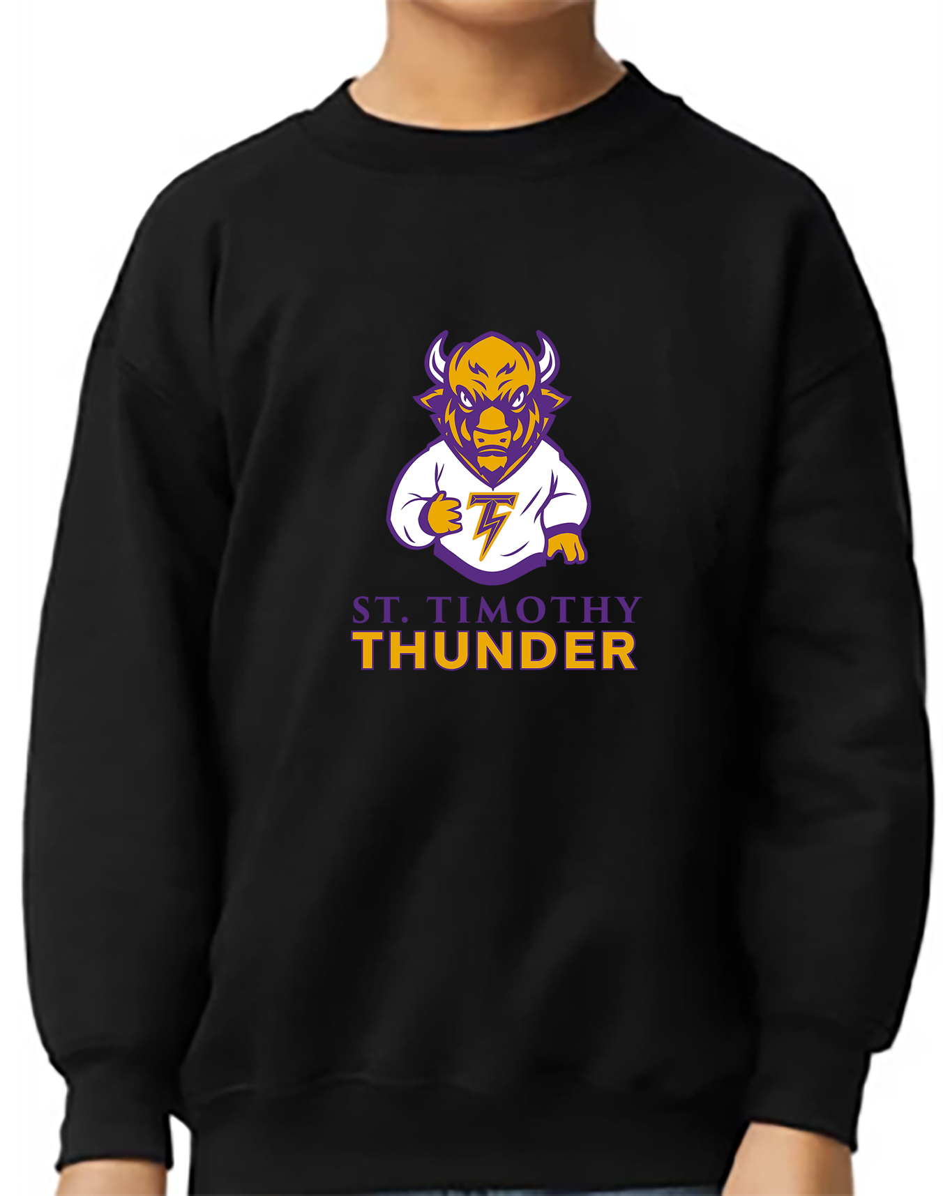 St. Timothy Thunder Mascot Youth Crewneck
