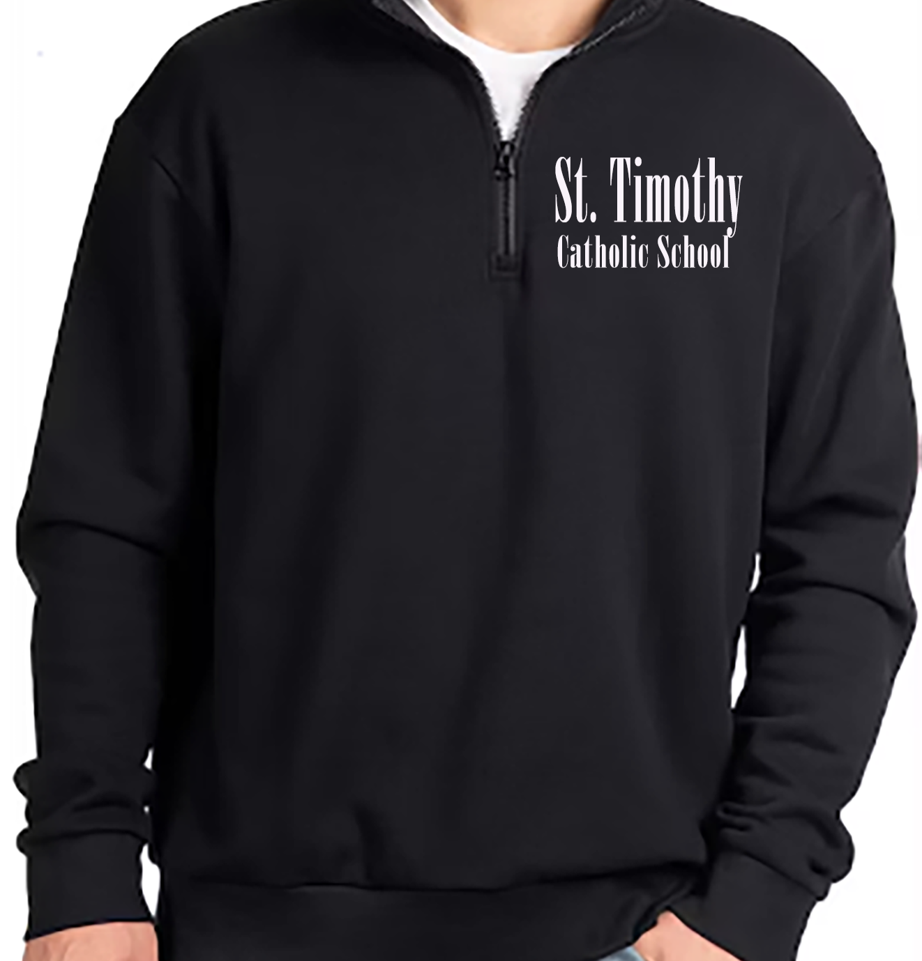 Embroidered St Timothy Catholic School Quarter Zip Fleece
