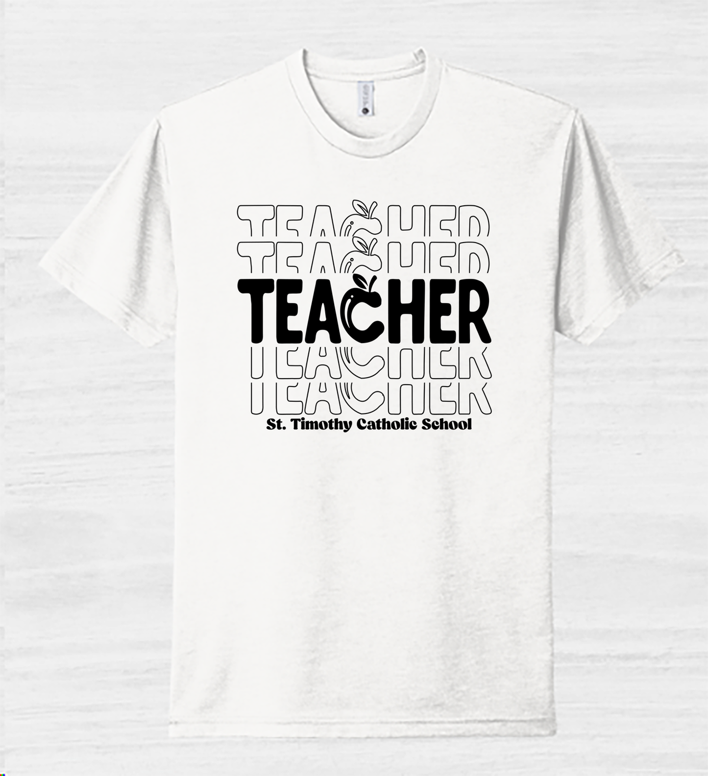 Teacher St. Timothy Catholic School Puff Print tee