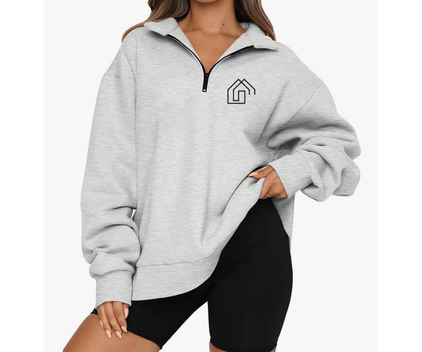 Twin Team Embroidered Quarter Zip Sweatshirt
