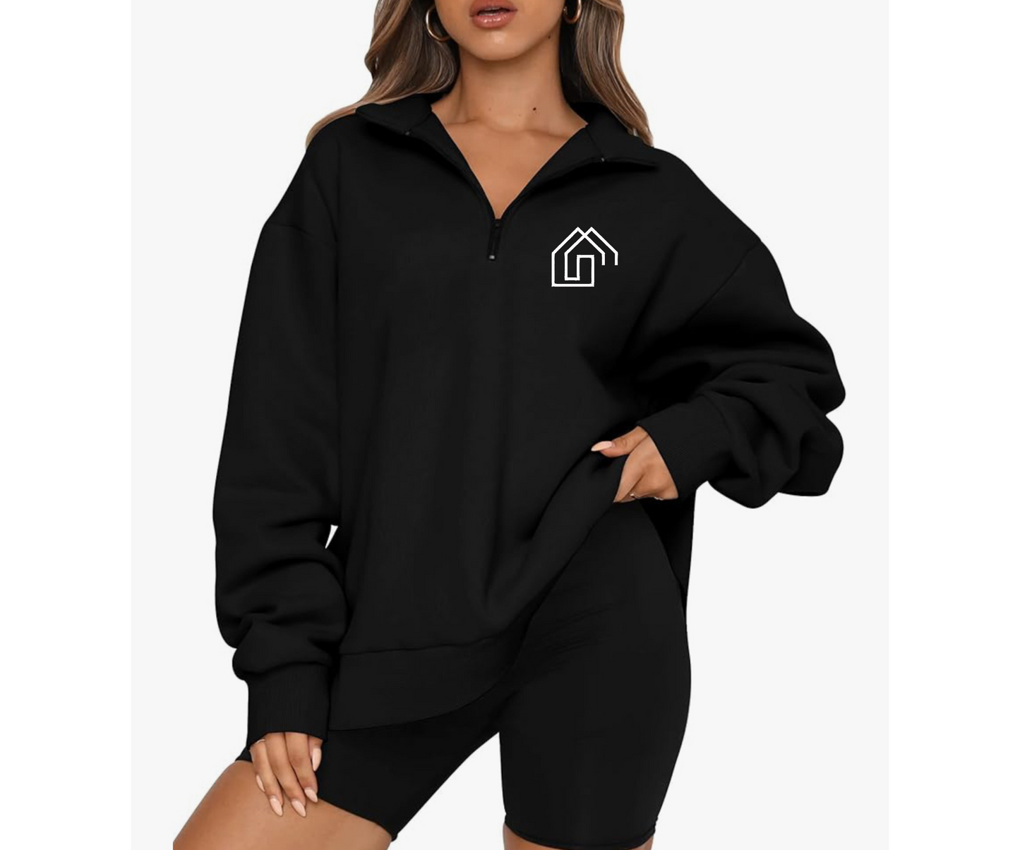 Twin Team Embroidered Quarter Zip Sweatshirt