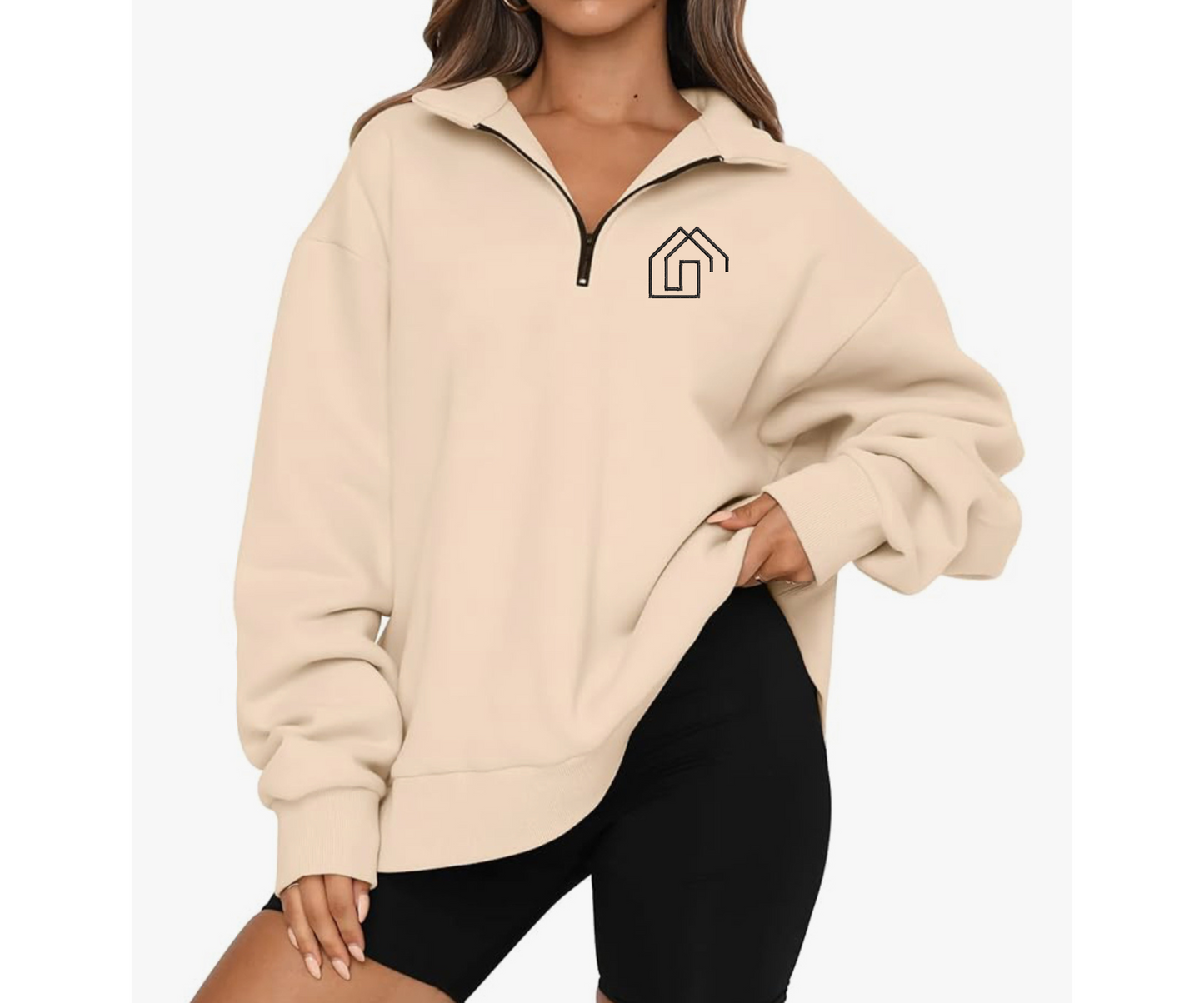 Twin Team Embroidered Quarter Zip Sweatshirt