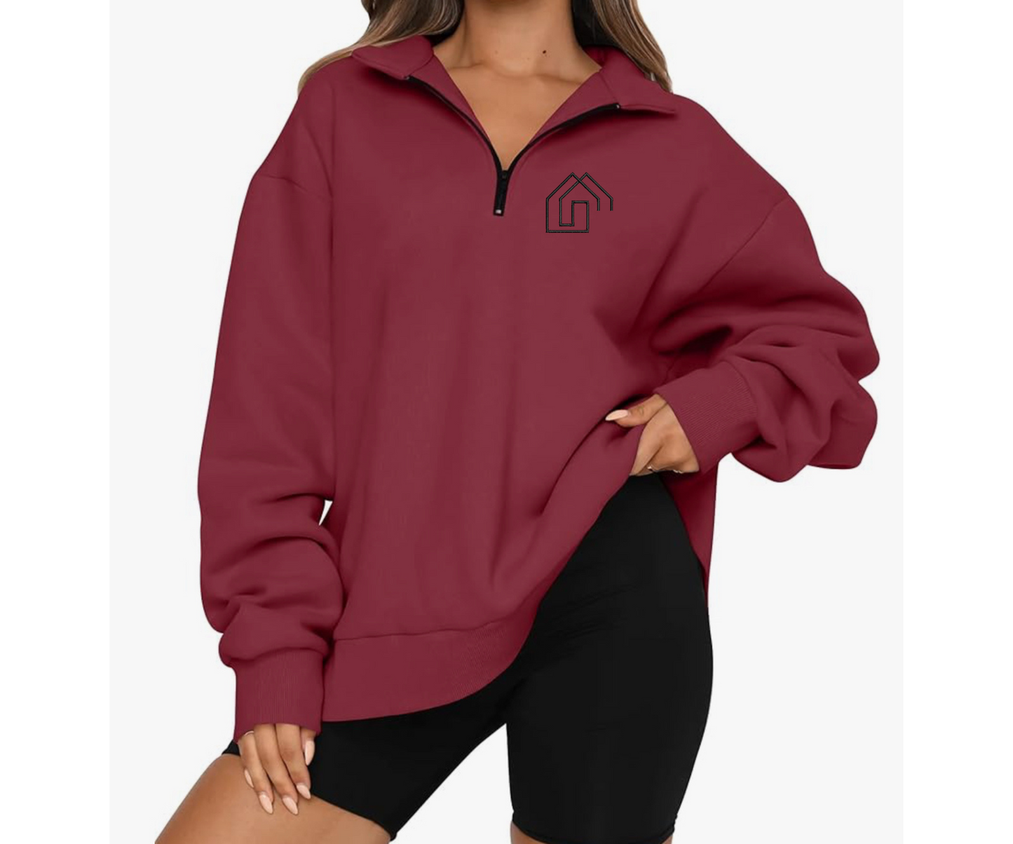 Twin Team Embroidered Quarter Zip Sweatshirt