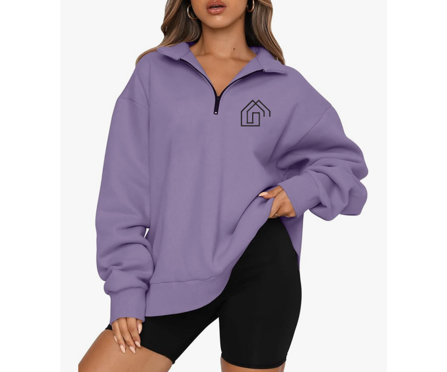 Twin Team Embroidered Quarter Zip Sweatshirt