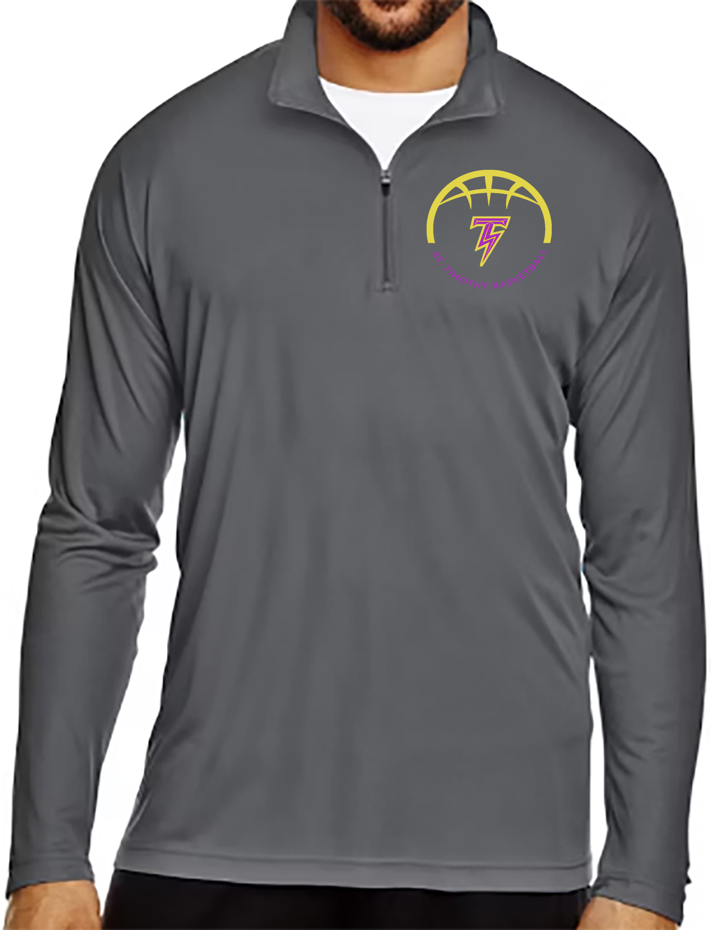 Men's Basketball Puff Print Zone Performance DriFit Quarter Zip