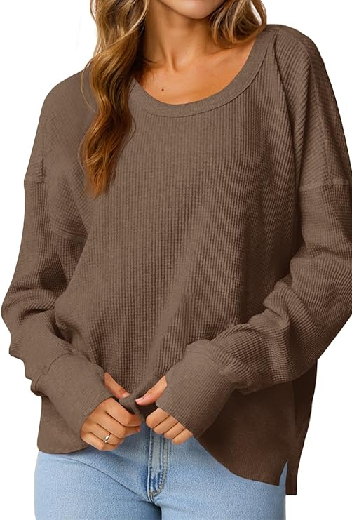 Embroidered Waffle Knit Crewneck