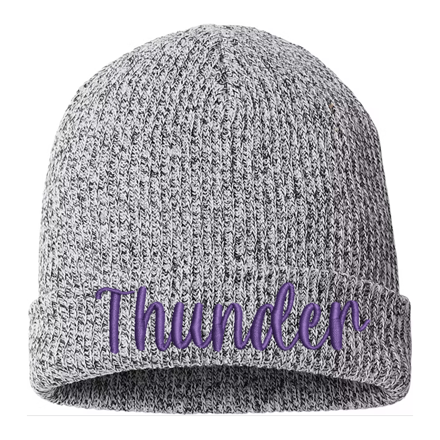 Embroidered Columbia White Marbled Beanie