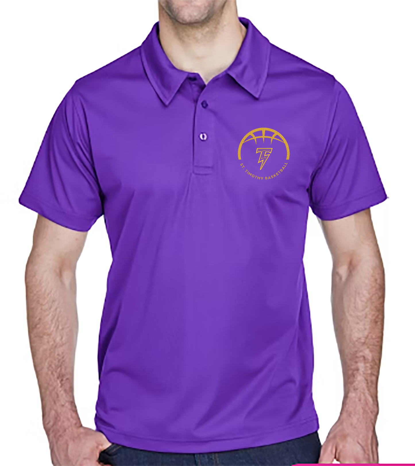 Embroidered Thunder Basketball Polo