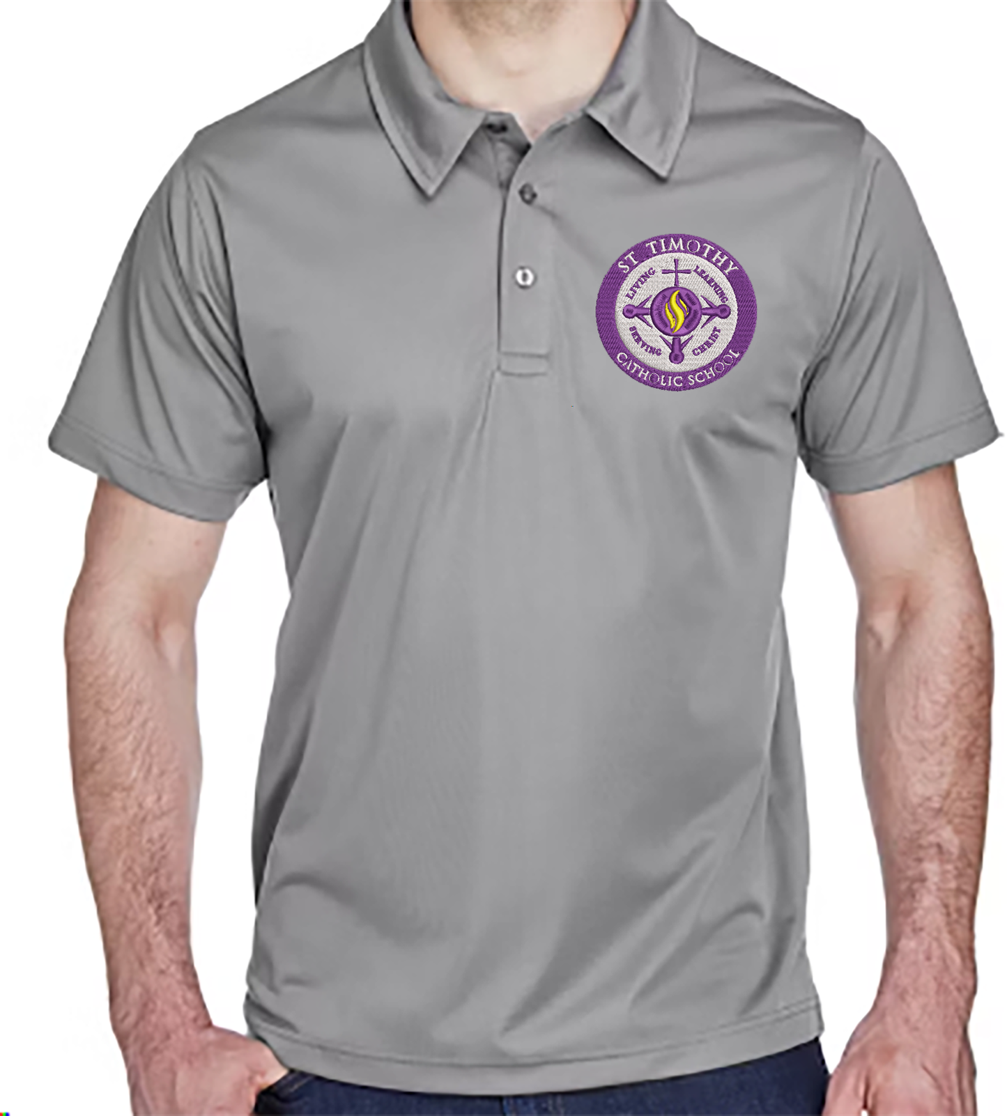 Embroidered St. Timothy logo Men's Polo