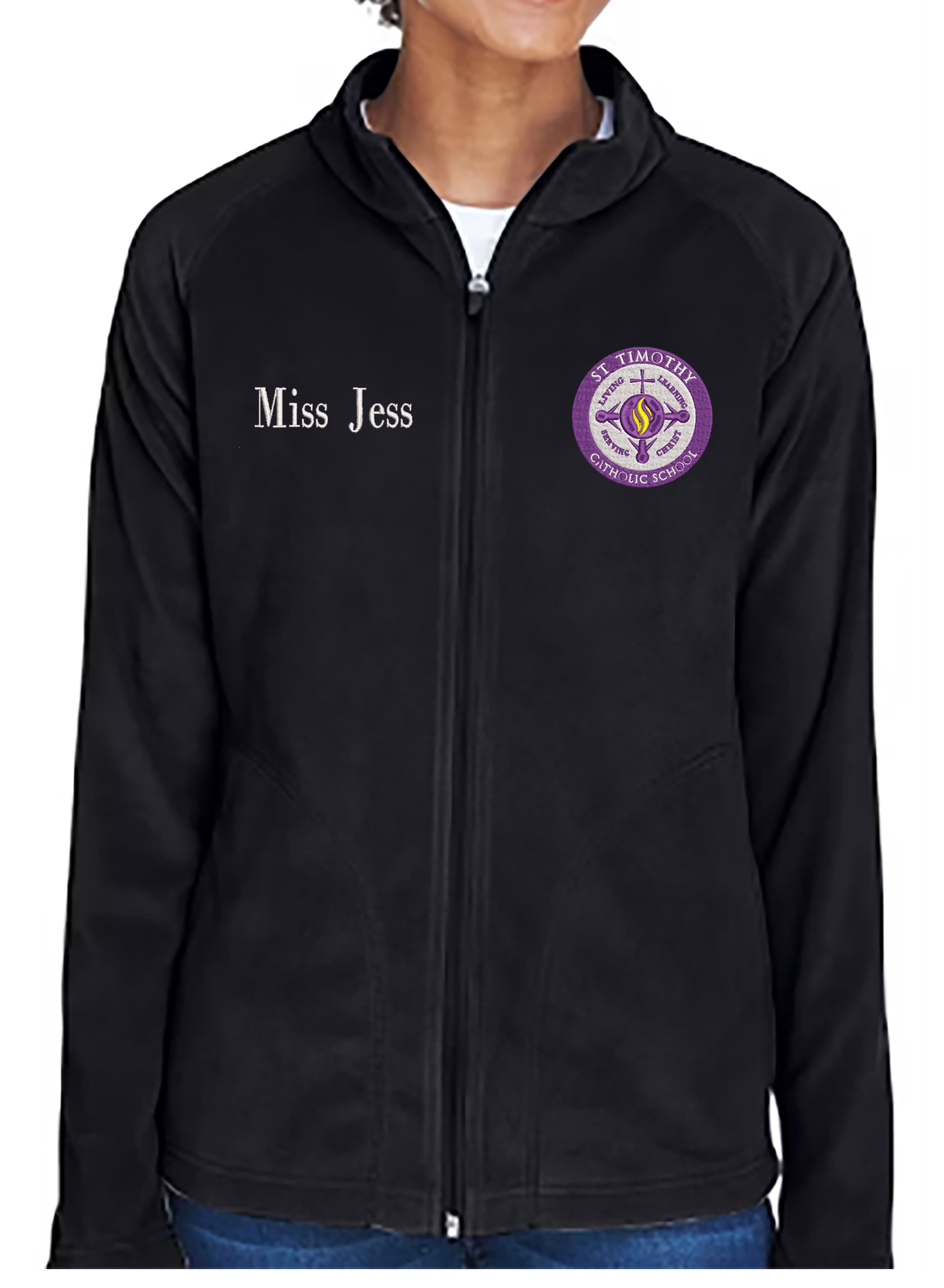 Embroidered Ladies St. Timothy Catholic School Jacket with Personalization