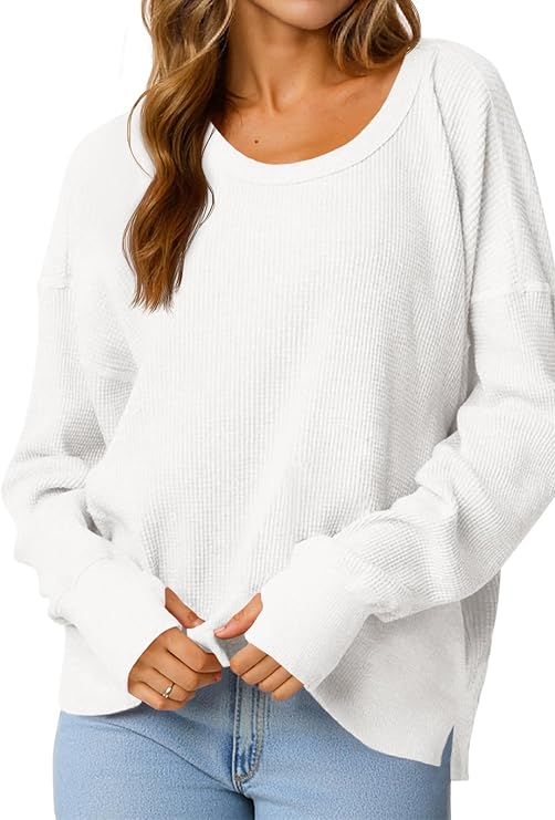 Embroidered Waffle Knit Crewneck
