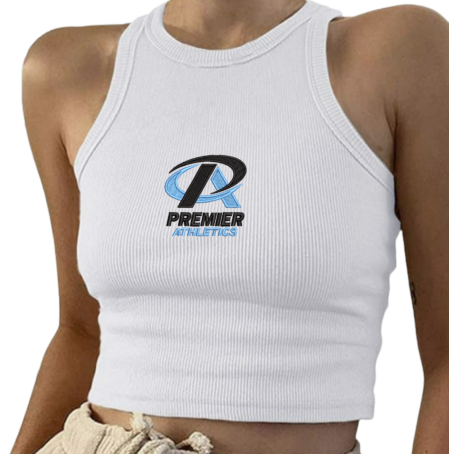 Embroidered Premier Athletics Cropped Tank