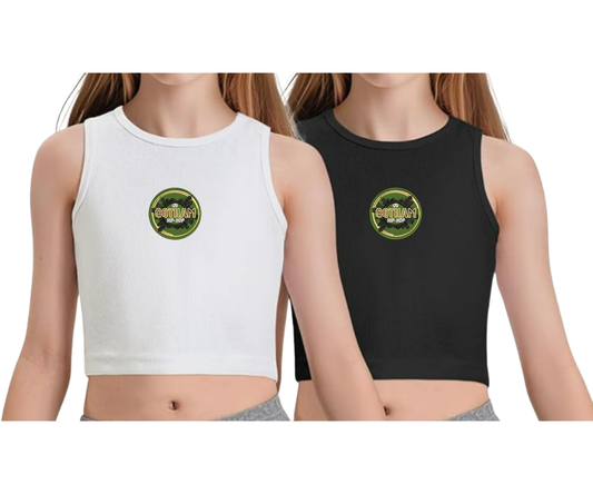 Embroidered Youth Gotham Cropped Tank