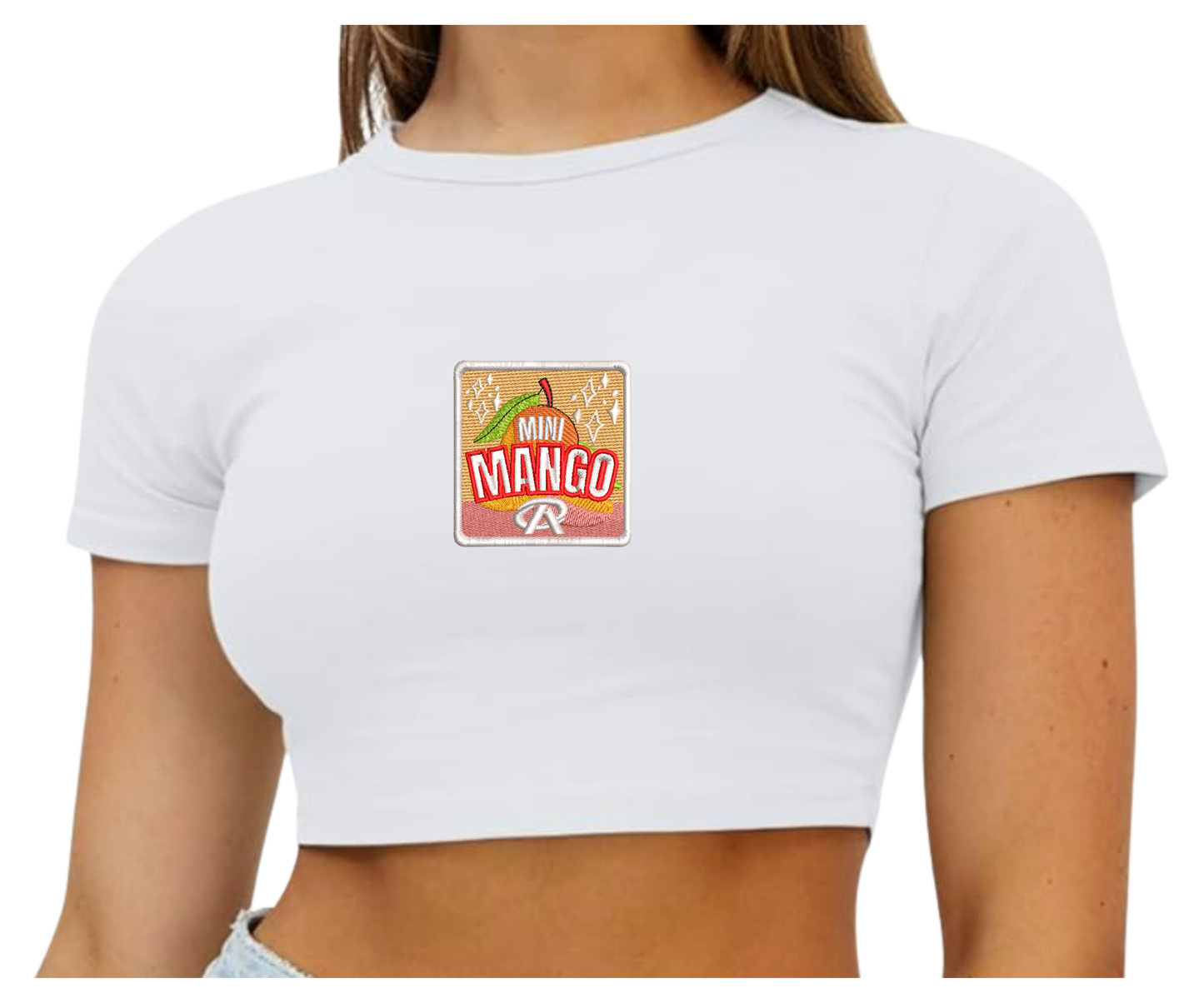Embroidered Mini Mango Crop Top
