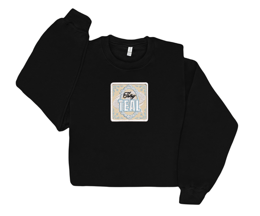 Embroidered Youth Tiny Teal Crewneck