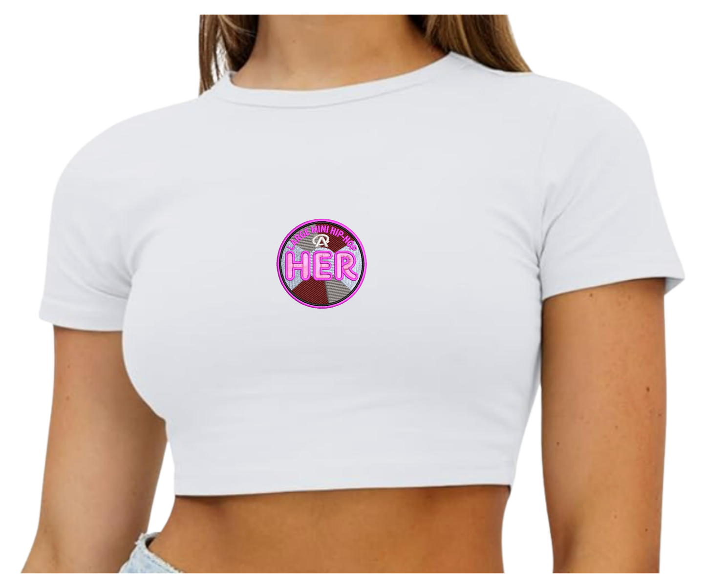 Embroidered Her Crop Top