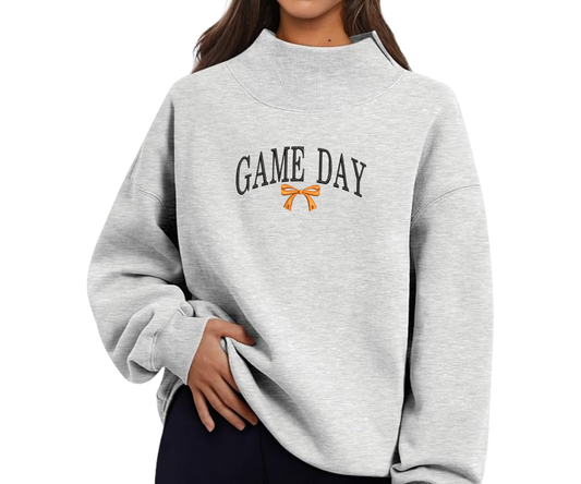 Embroidered Game Day Mock Neck OR Crewneck