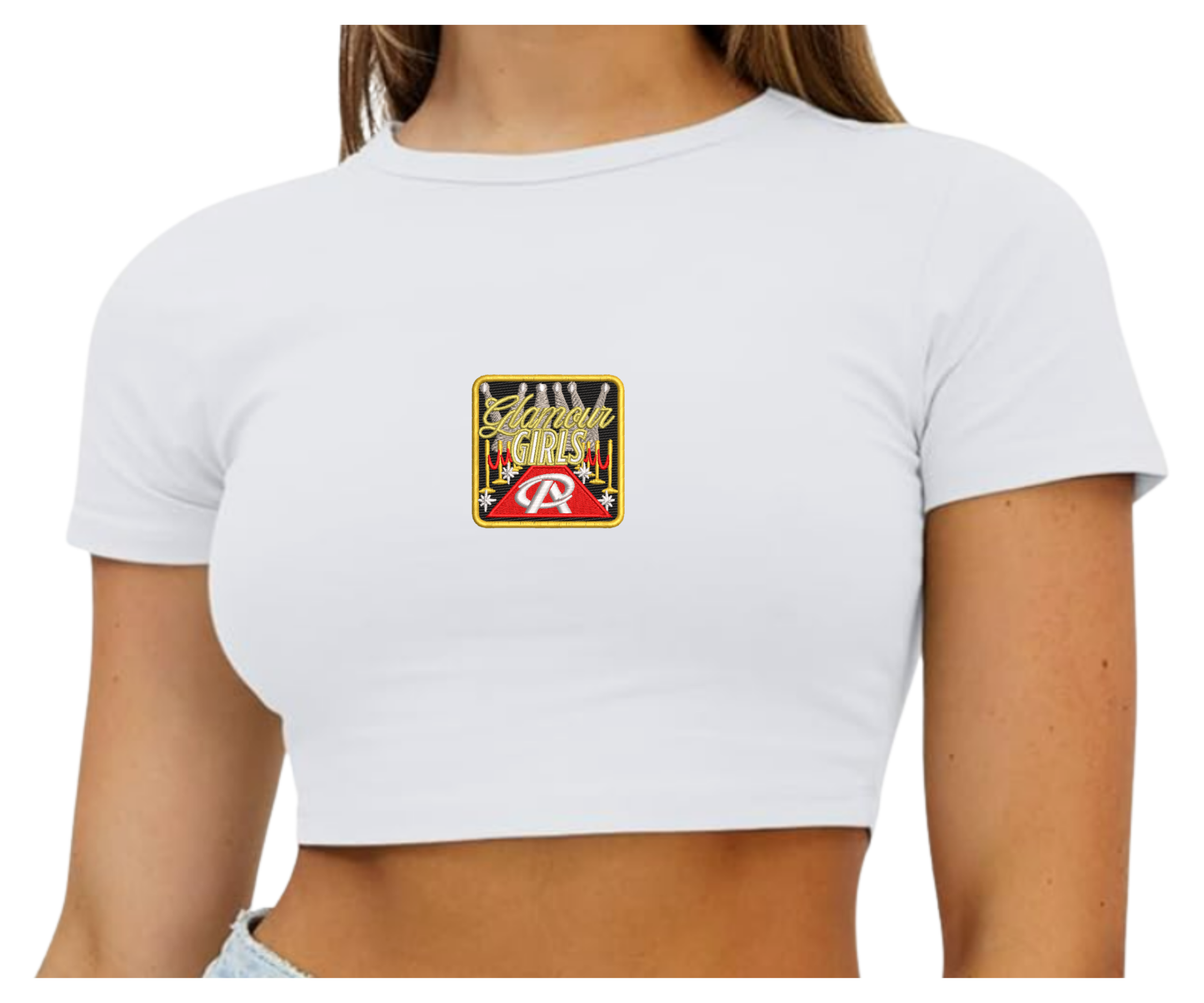 Embroidered Glamour Girls Crop Top