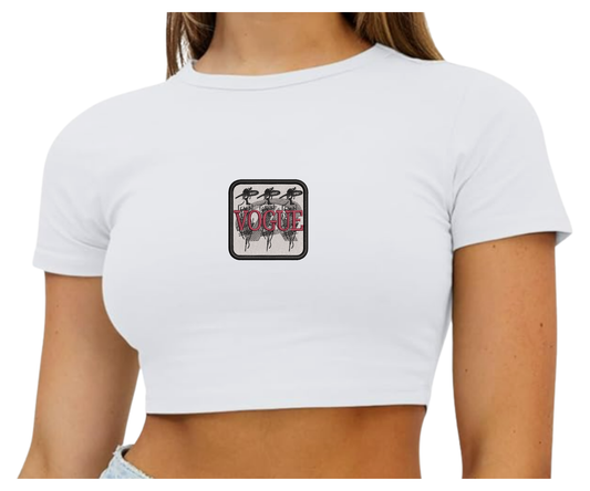 Embroidered Vogue Crop Top