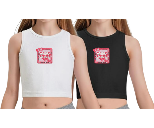 Embroidered Youth Heart Breakers Cropped Tank