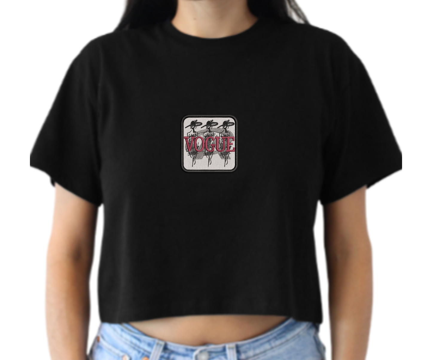Embroidered Vogue Crop Top