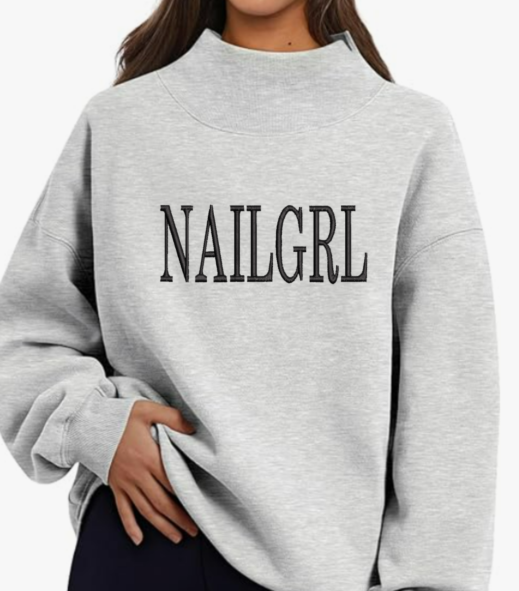 Embroidered NAILGRL Mock Neck