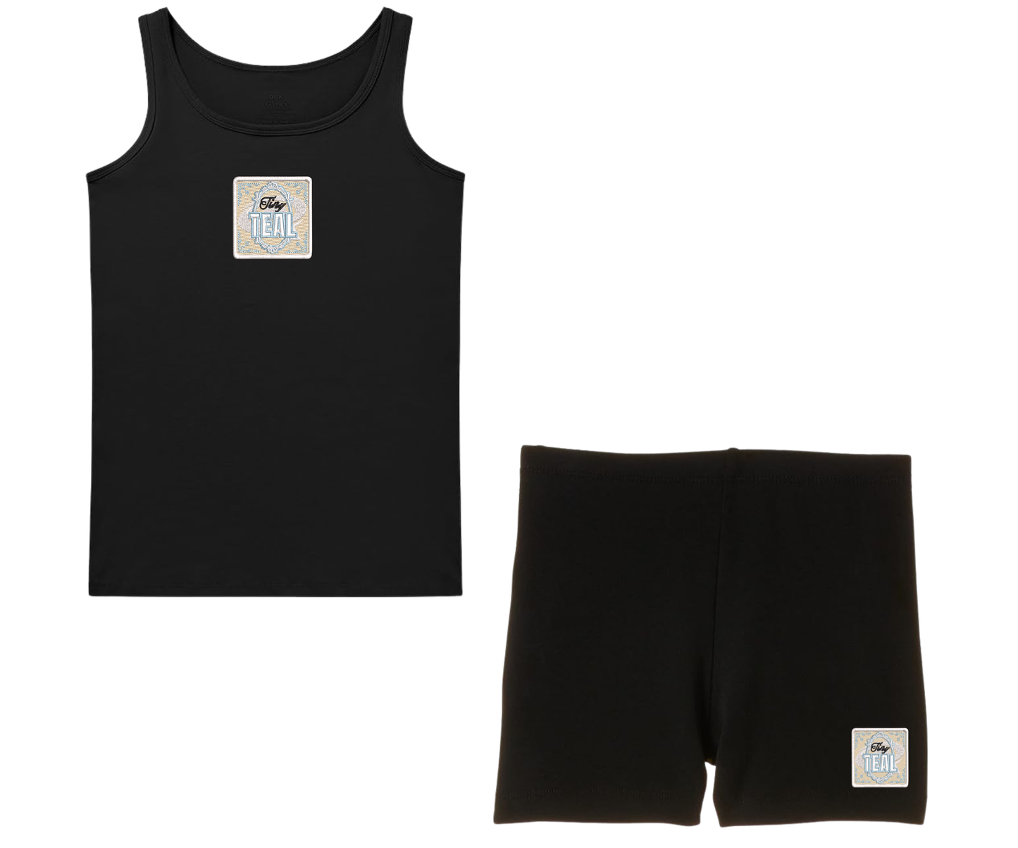 Embroidered Youth Tiny Teal Set