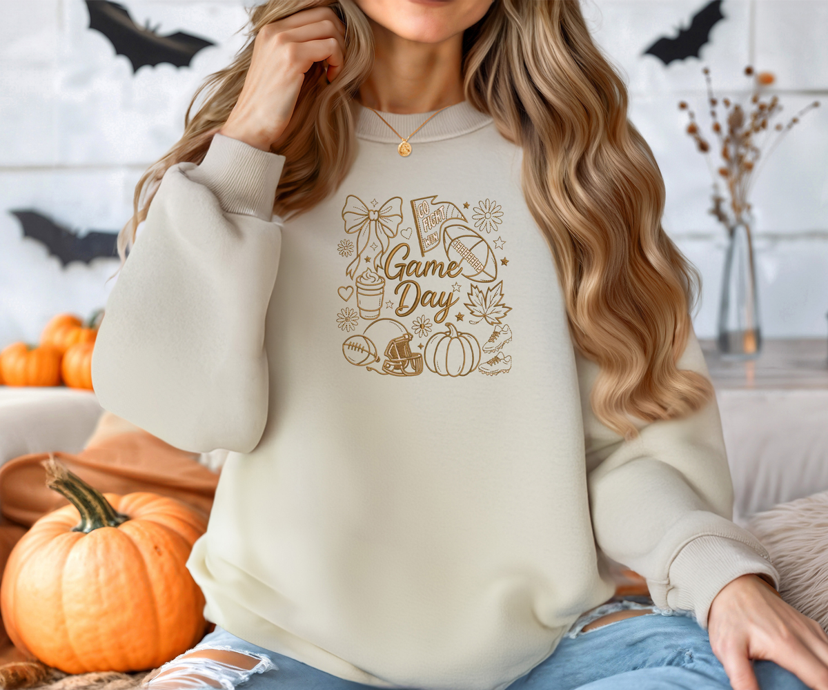 Embroidered Game Day Crewneck OR Mock Neck
