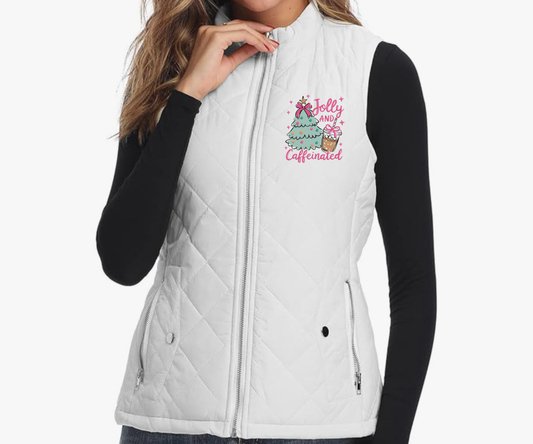 Embroidered Jolly & Caffeinated Vest
