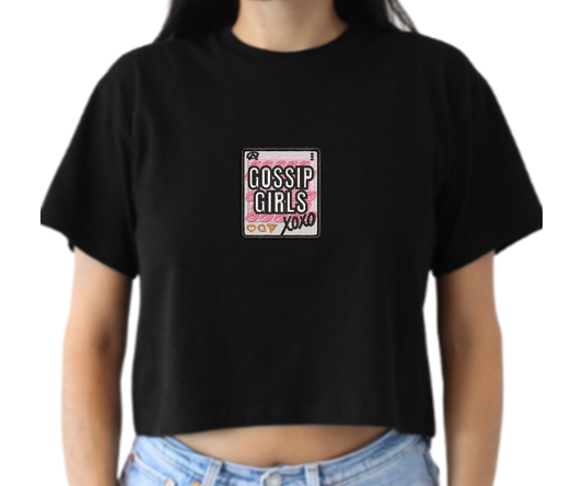 Embroidered Gossip Girls Crop Top